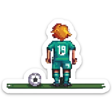 soccer player about to score on goal with the number 19 on his jersey sticker