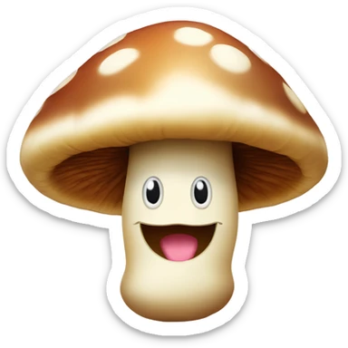 Mushroom with smiley face sticker