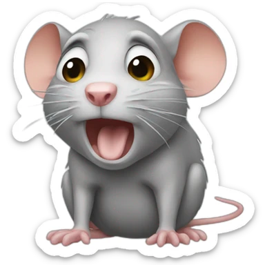 crying rat sticker