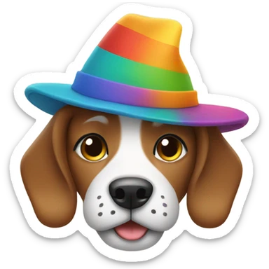 dog with a hat sticker
