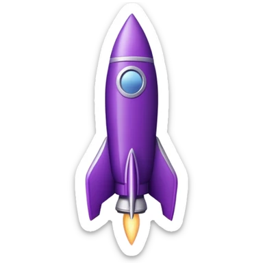 a simple purple rocket, monochromatic with some stars (precise 2), for my discord bot sticker