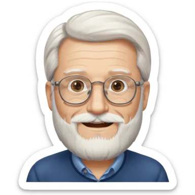 old man with long hair and beard wearing glasses  sticker