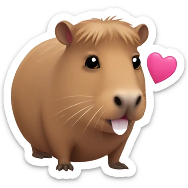 capybara with pink hearts sticker