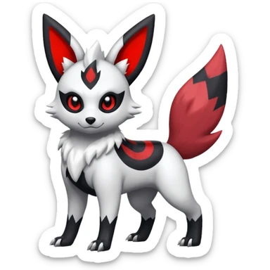 White, black and red Absol-Umbreon-Zangoose-fusion (full body) sticker