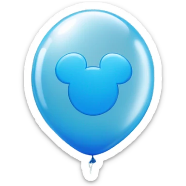 Micky Mouse ears icon solid blue balloon inside a clear balloon sticker