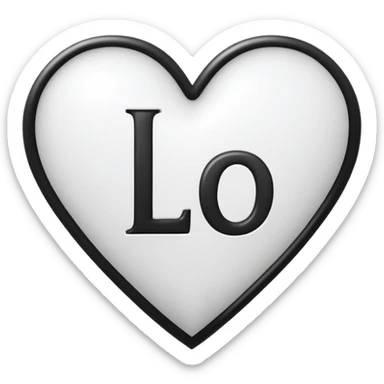 Vlach and white outline of a heart with the letter L inside sticker