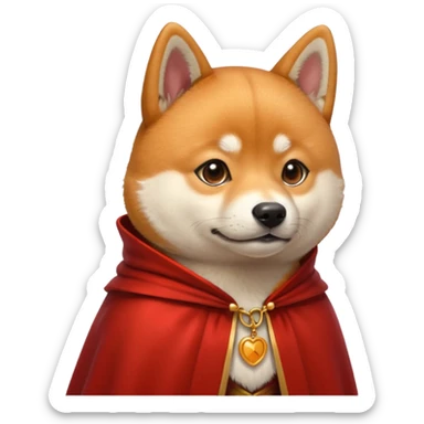 Shiba Dog in red collar cloak sticker