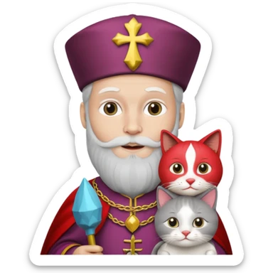 sinterklaas maar hij houd een kat vast sticker