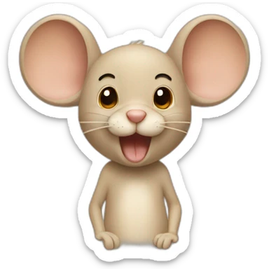 Jerry Mouse Cartoon beige colour sticker
