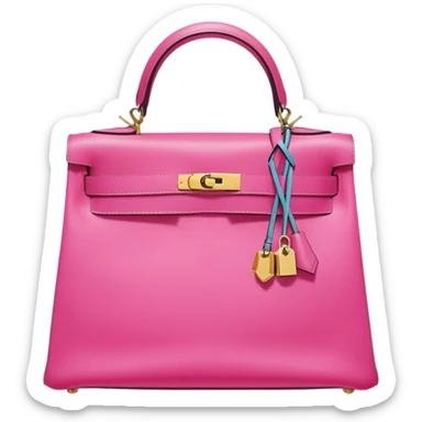hermes kelly bright bubblegum pink bag gold hardware sticker