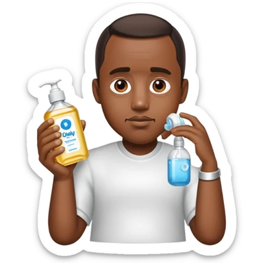 Diddy holding baby oil sticker