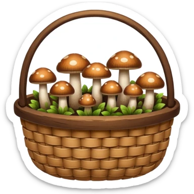mushrooms in busket sticker