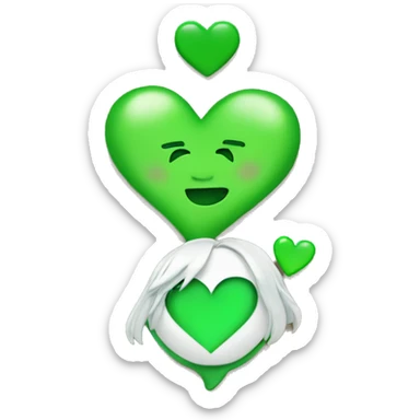 Billie Eilish and a green heart  sticker