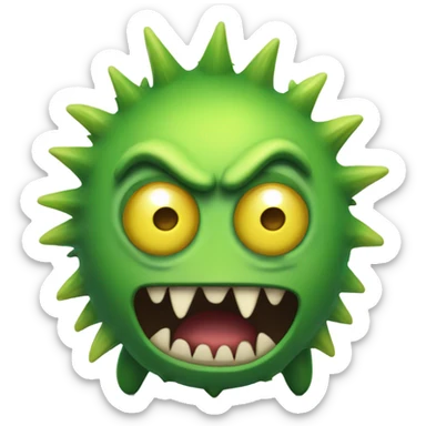 Green yellow rubber monster  sticker