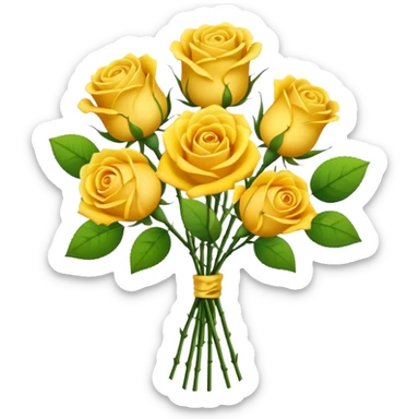 Yellow rose Bouquet  sticker
