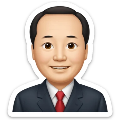 Mao zedong with receding hairline smiling sticker