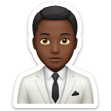 businessman, black skin, black eyes, white suit sticker
