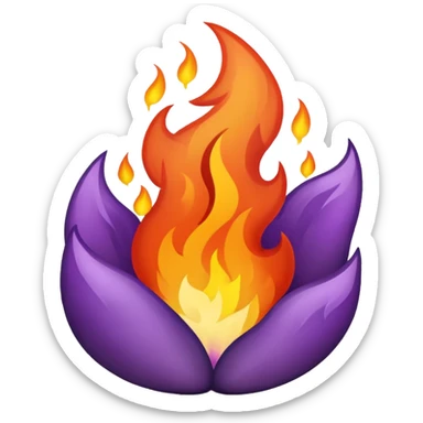 plain purple no orange color fire sticker