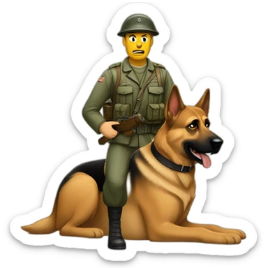 Angry German Shepards WWII with soliders sticker