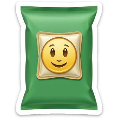 green pacaged chip with a chip image on it without writing sticker