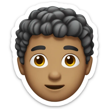 person with edgar haircut sticker