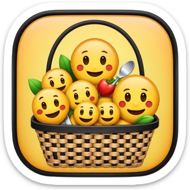 remove the faces and make it look like SHOP on baskets and make only one emoji so i can copy it sticker