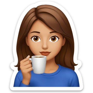 Una chica bonita tomando café  sticker