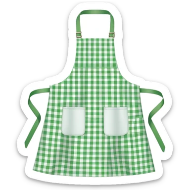 light green gingham apron sticker
