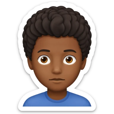 black boy with medium 4b hair  sticker