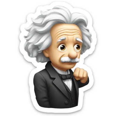 albert einstein lean on hist fist sticker