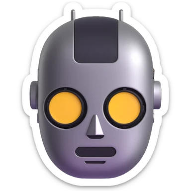 steel round robot face sticker
