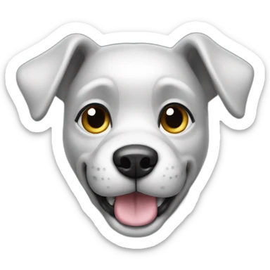 Create a silver dog which is cute and is  doing the thumbs up sticker