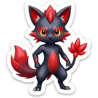 Shiny Cool Badass Zorua-Fakémon-hybrid-creature (full body)  sticker