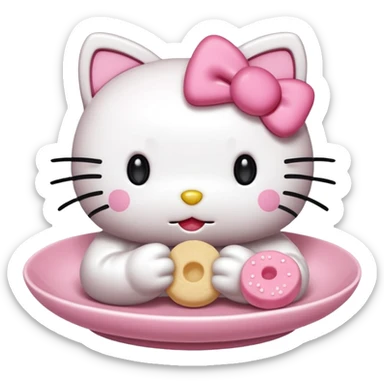 Hello Kitty eating mochi pokey sticker