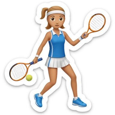 High resolution full body of a tennis player with just a one racket  sticker