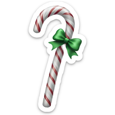 Light grey candy canes, with black bow on it sticker