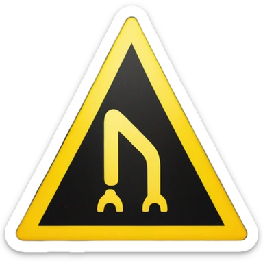 alert road sign tirangular shape, with yellow background and clear black color exclamation  mark ("!") at center sticker