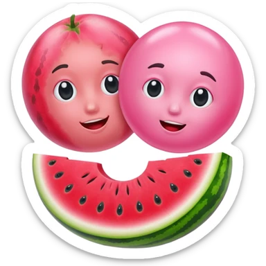 bubble gum and watermelon sticker