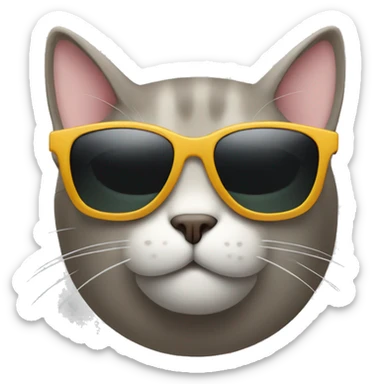 Cat with sunglasses sticker