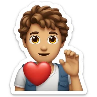 Weary, with brown hair and eyes and slightly brown skin, he held a heart in his hand  sticker