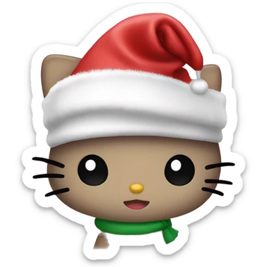 Hello kitty with Christmas hat sticker