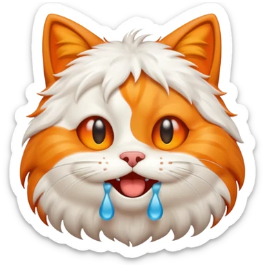 funny cat emoji -  cry and laugh at the same time sticker