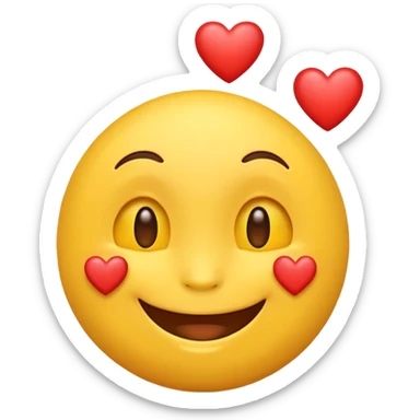 Sweet happy emoji with hearts  sticker