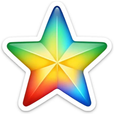 Star that color green yellow blue white and red sticker