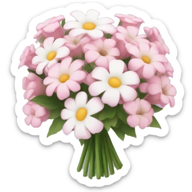 pink white flower bouquet  sticker
