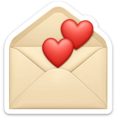 Cream-colored Letter Envelope with a heart creamy color in the middle sticker