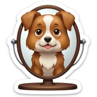 A dog that’s really cutie in the mirror sticker