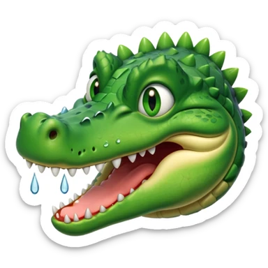 crocodile,crying hysterically sticker