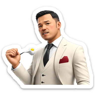 formal suit with necktie sticker