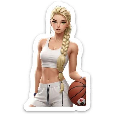 blonde girl in sportswear sticker